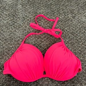 Bright Pink Halter Bikini Top
